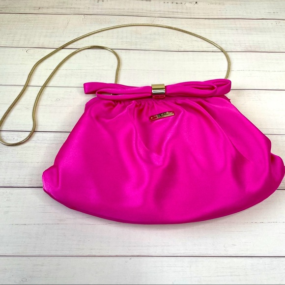 kate spade Handbags - Rare hot pink bridal purse gold chain | Kate Spade